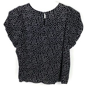 Pink Rose - Black & White Polka Dot Blouse